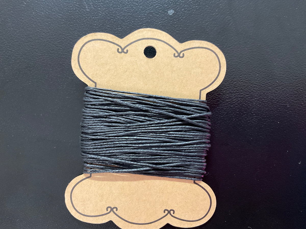 Black Waxed Cotton Cord for Jewelry Making, Sold Individually