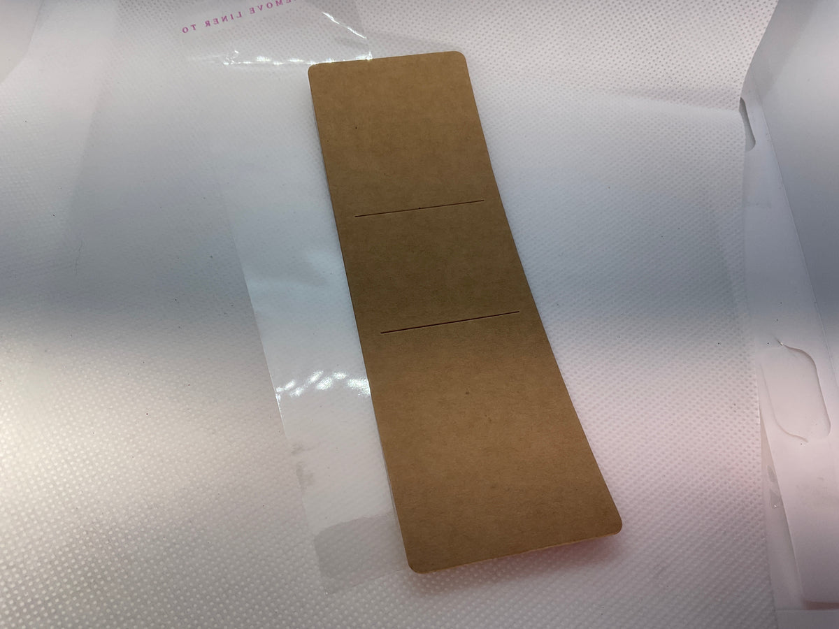 Kraft Paper Bookmark Display Sleeves and Transparent Self Adhesive Bags - 10 pack