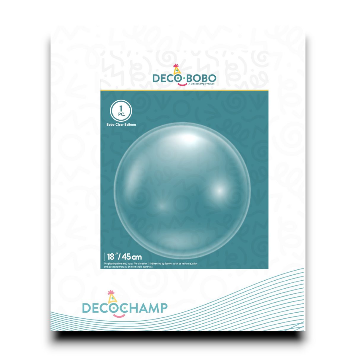 18 in clear bubble balloon, teal translucent finish