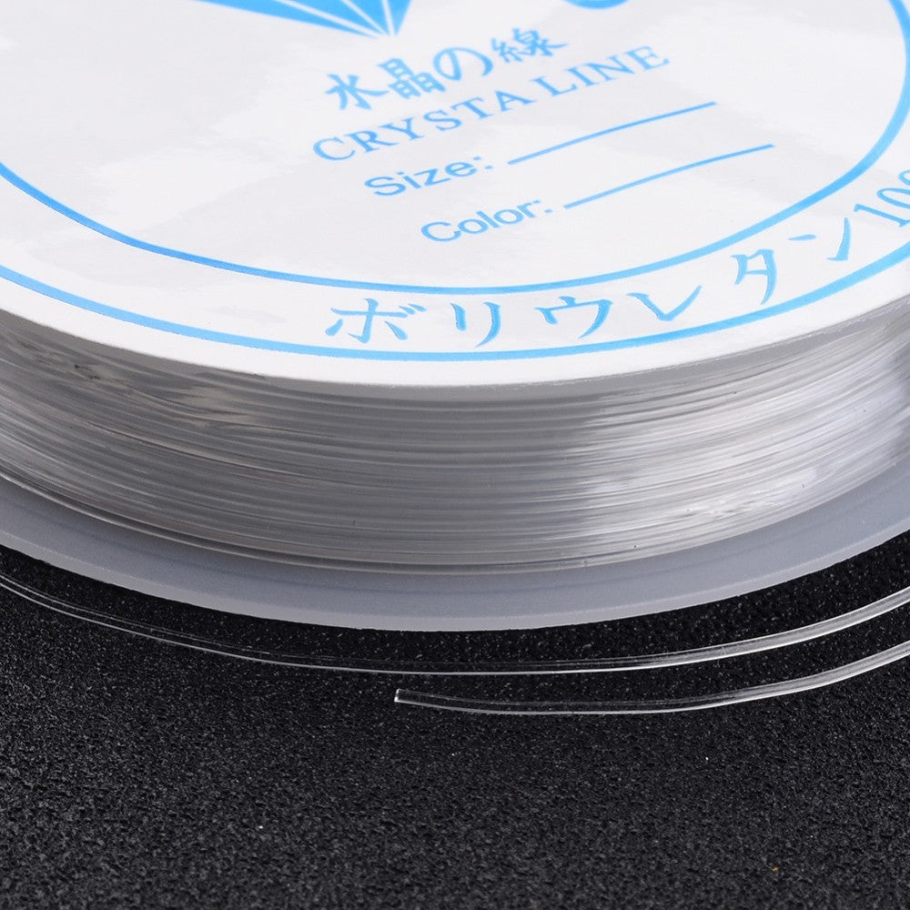 Clear elastic crystal thread wound on reel, 0.7mm thickness