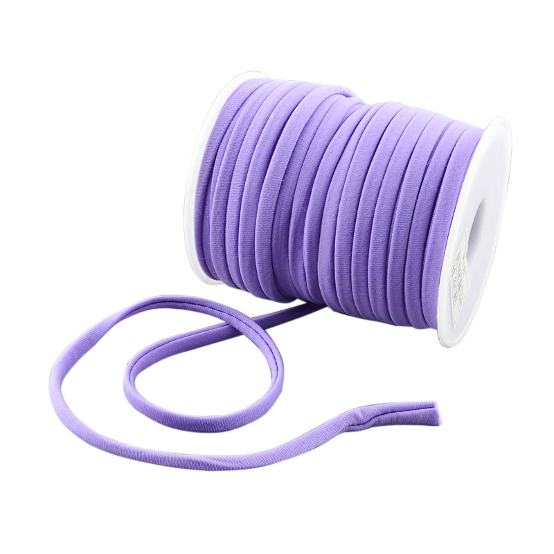 Lilac flat nylon jewelry cord, 5x3mm, spooled with loose lengths