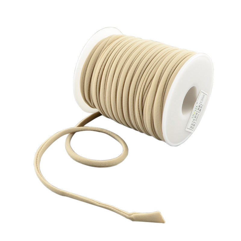 Flat nylon cord roll, off-white, smooth 5x3mm flat strand with 20m length