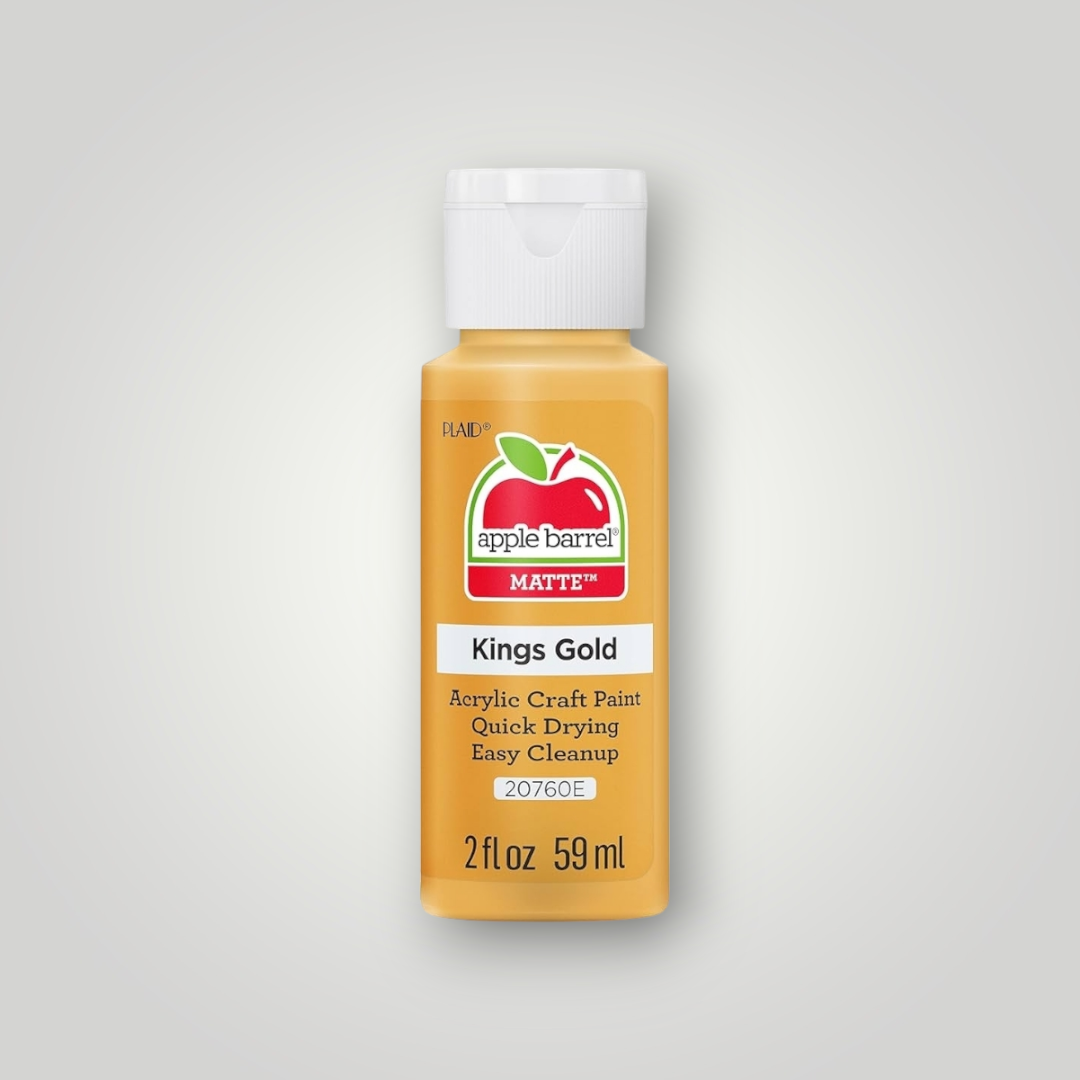 Apple Barrel acrylic craft paint bottle, Kings Gold, matte, 2 fl oz