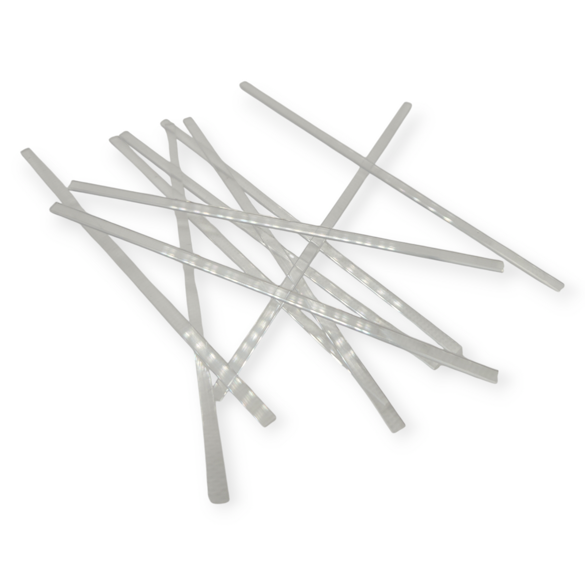 Acrylic flat dowel rods, clear gray acrylic sticks, pack of 10