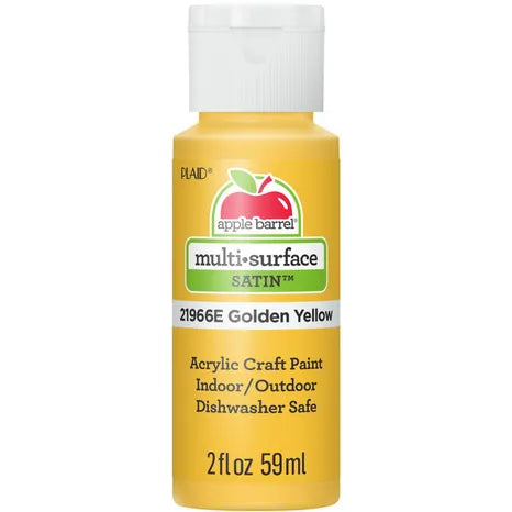 Apple Barrel acrylic craft paint, satin golden yellow, 2 fl oz bottle