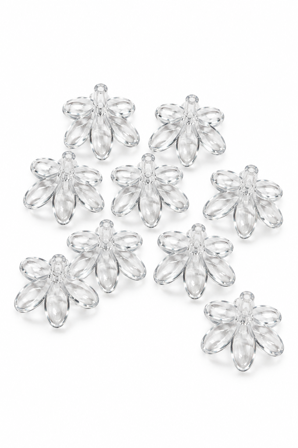 Clear flower-shaped almond favor holders (pack of 12)