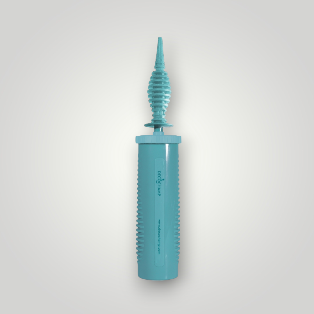 Decopump double-action air pump in teal with extended nozzle