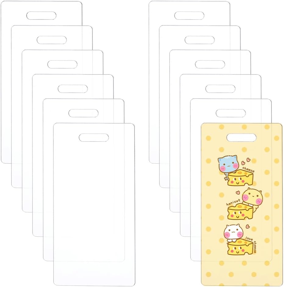 Clear acrylic badge blank set with top slot, includes one patterned design insert