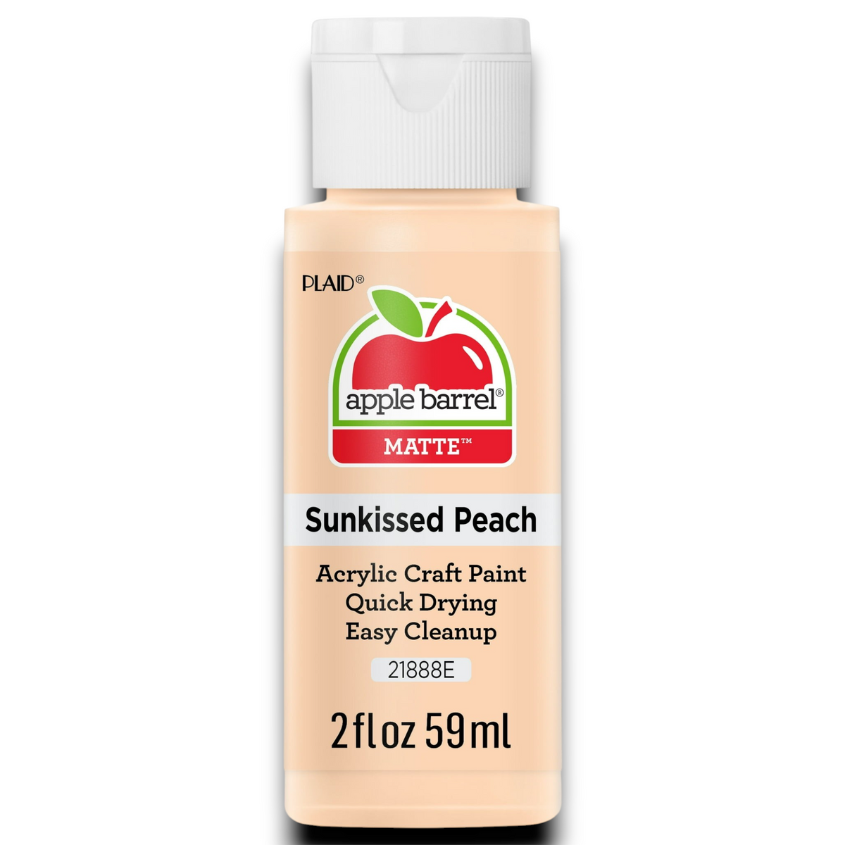 Matte acrylic craft paint bottle in Sunkissed Peach, 2 fl oz