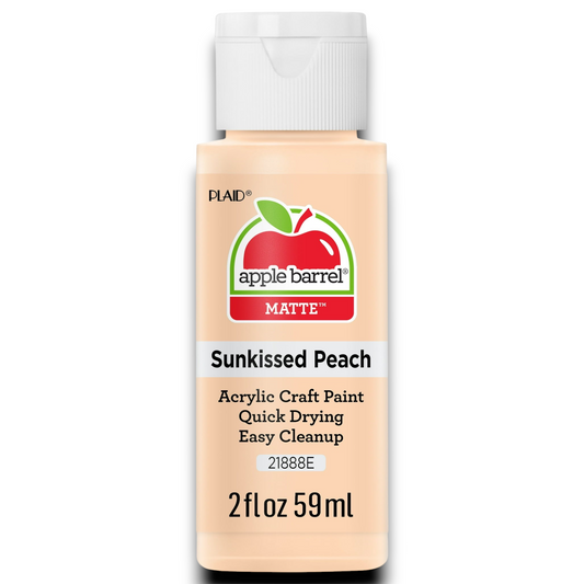 Matte acrylic craft paint bottle in Sunkissed Peach, 2 fl oz