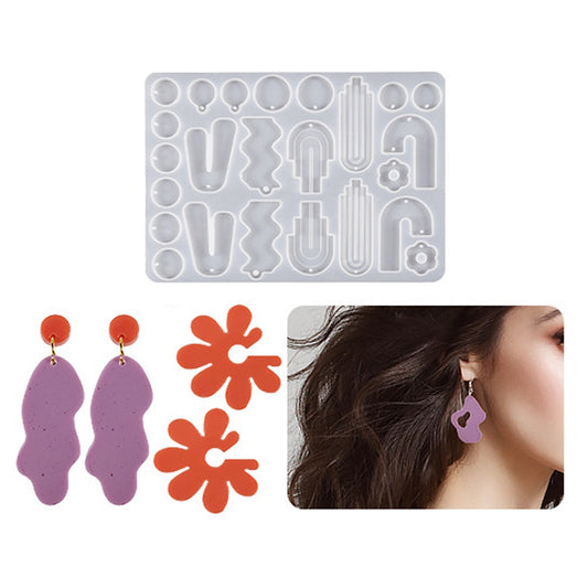 Silicone resin pendant mold with mixed irregular shapes, 177x125mm