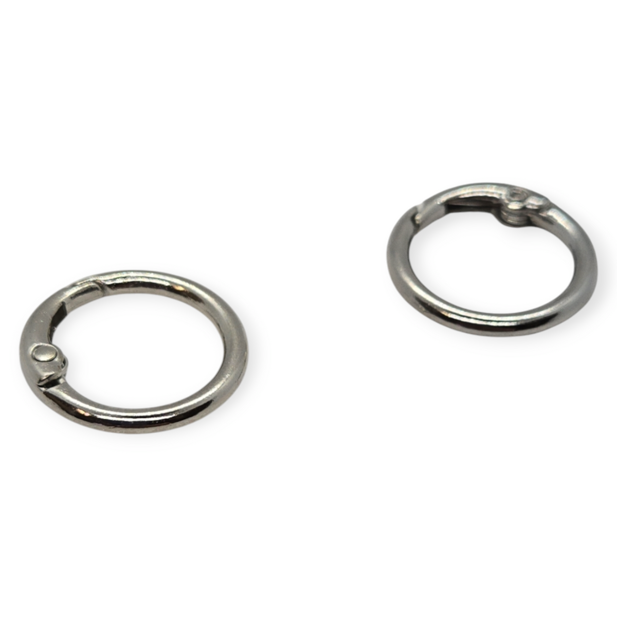 Metal spring O-ring carabiner clips with round snap hooks (pair)