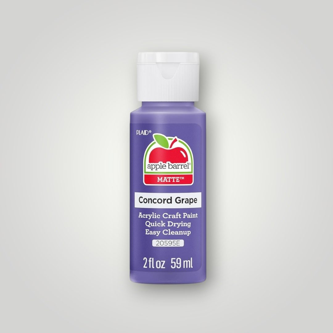 Apple Barrel matte acrylic craft paint bottle, 2 fl oz, Concord Grape purple