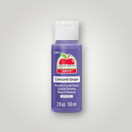 Apple Barrel matte acrylic craft paint bottle, 2 fl oz, Concord Grape purple