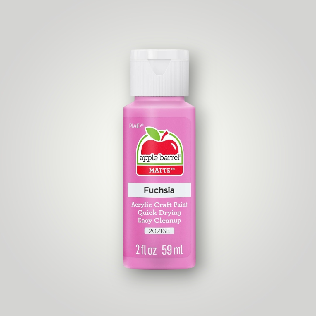 Apple Barrel acrylic craft paint, fuchsia matte, 2 fl oz (59 ml) bottle