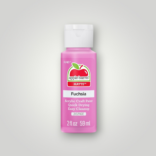 Apple Barrel acrylic craft paint, fuchsia matte, 2 fl oz (59 ml) bottle