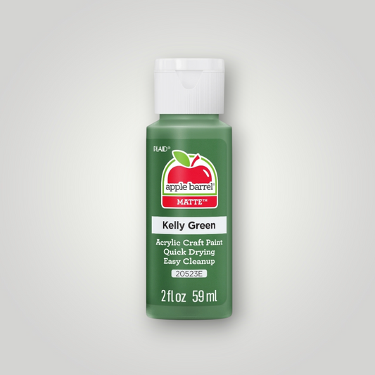 Apple Barrel acrylic craft paint, Kelly Green matte bottle, 2 fl oz (59 mL)