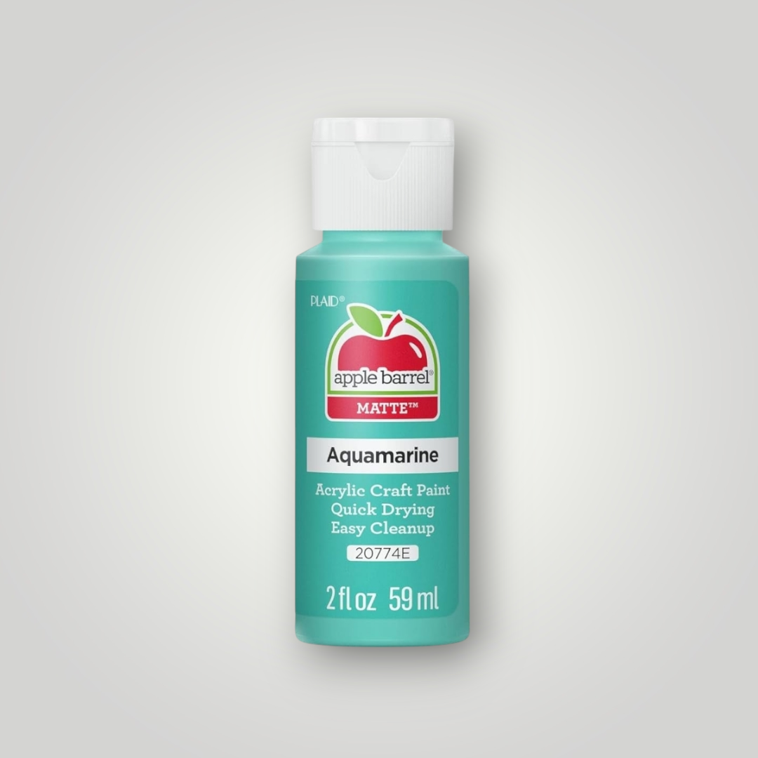 Apple Barrel matte acrylic craft paint bottle, aquamarine teal, 2 fl oz