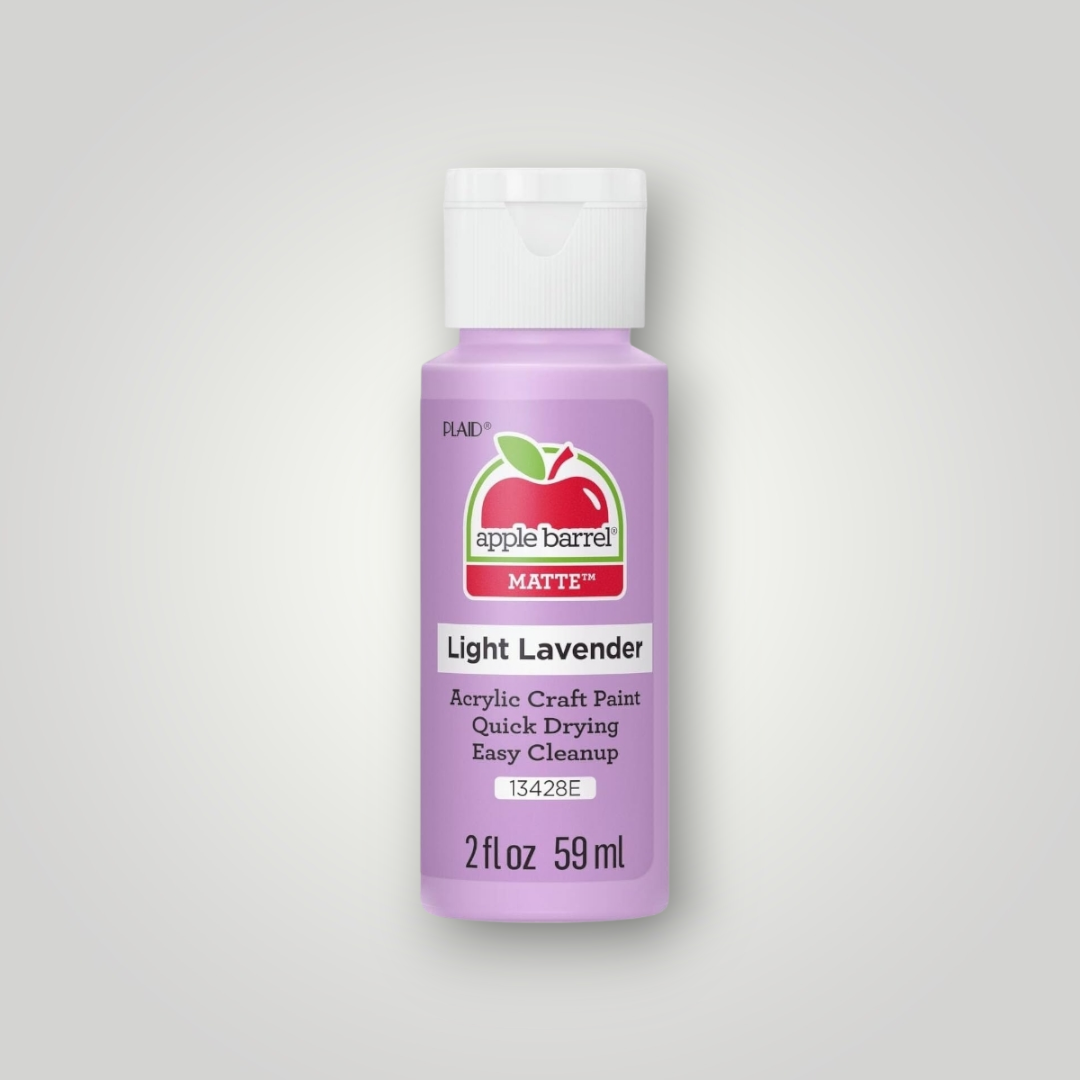 Apple Barrel acrylic craft paint bottle, matte light lavender, 2 fl oz (59 ml)