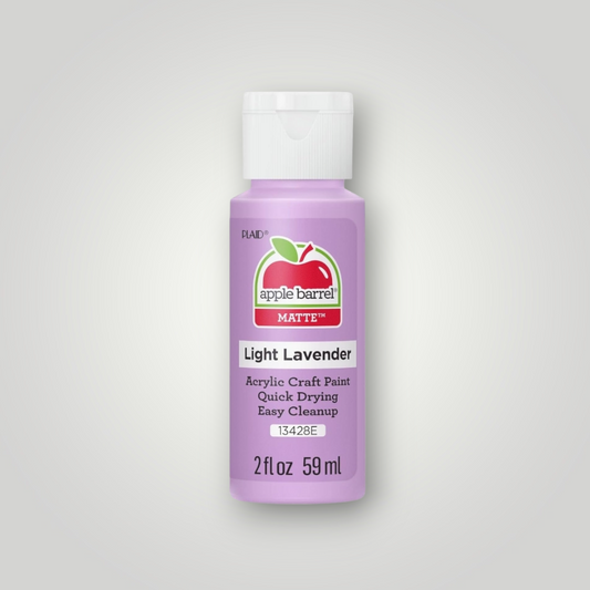 Apple Barrel acrylic craft paint bottle, matte light lavender, 2 fl oz (59 ml)