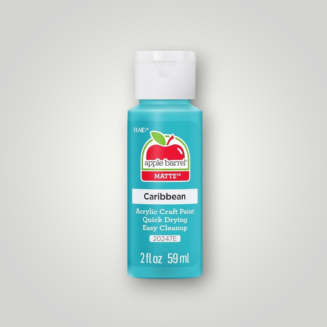 Apple Barrel acrylic craft paint bottle, matte Caribbean turquoise, 2 fl oz (59 ml)