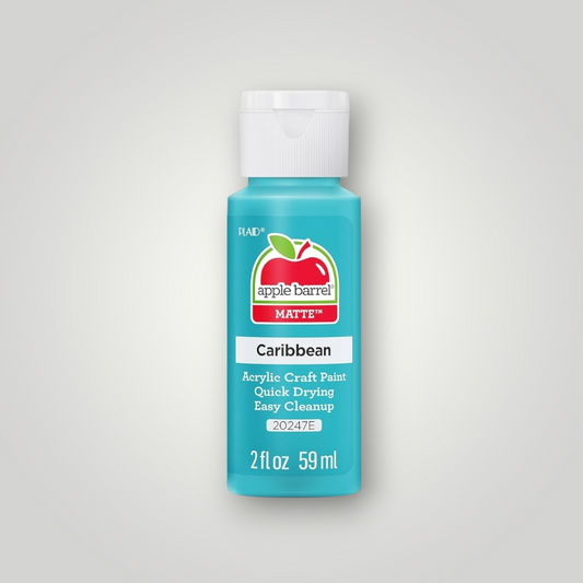Apple Barrel acrylic craft paint bottle, matte Caribbean turquoise, 2 fl oz (59 ml)