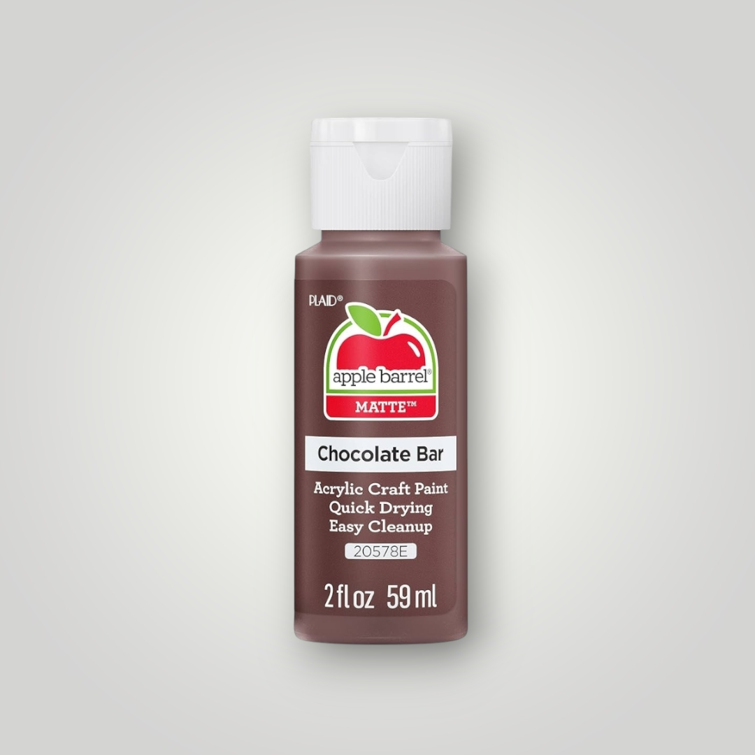 Apple Barrel matte acrylic craft paint bottle, dark chocolate brown, 2 fl oz