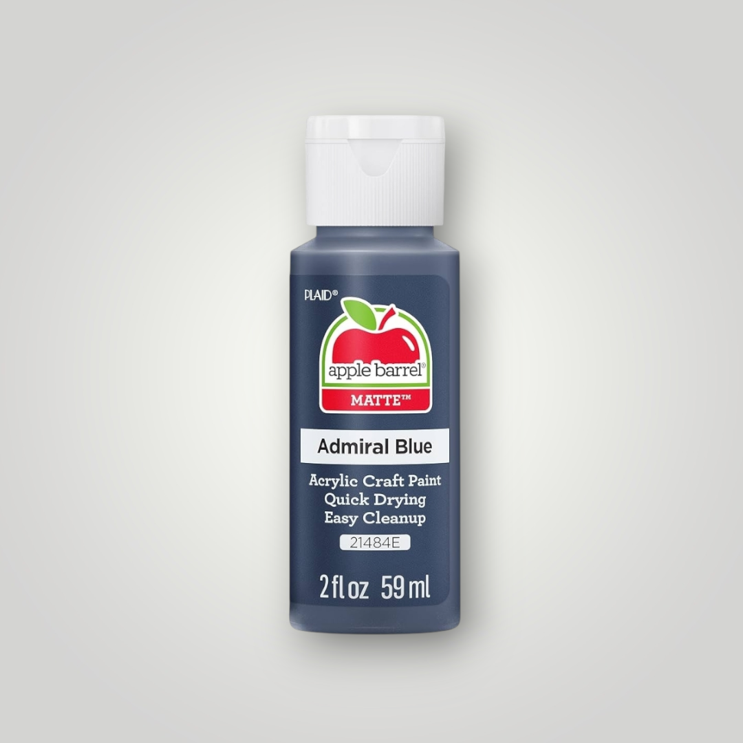 Admiral Blue matte acrylic craft paint bottle, 2 fl oz, with white cap