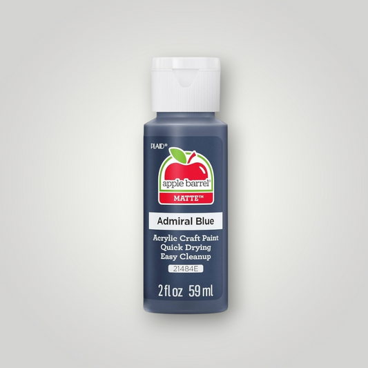 Admiral Blue matte acrylic craft paint bottle, 2 fl oz, with white cap