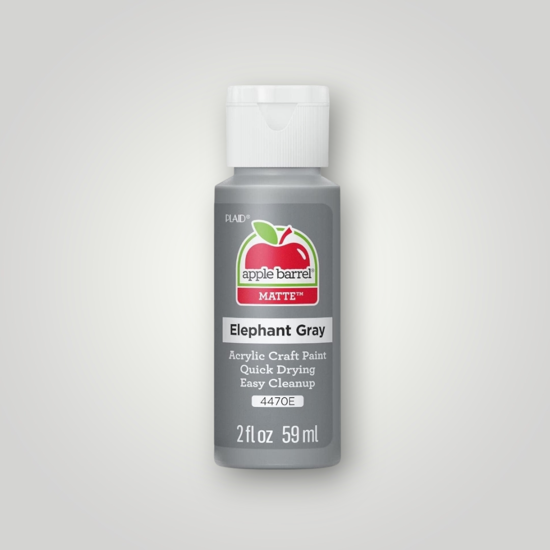 Apple Barrel acrylic craft paint bottle, matte Elephant Gray, 2 fl oz
