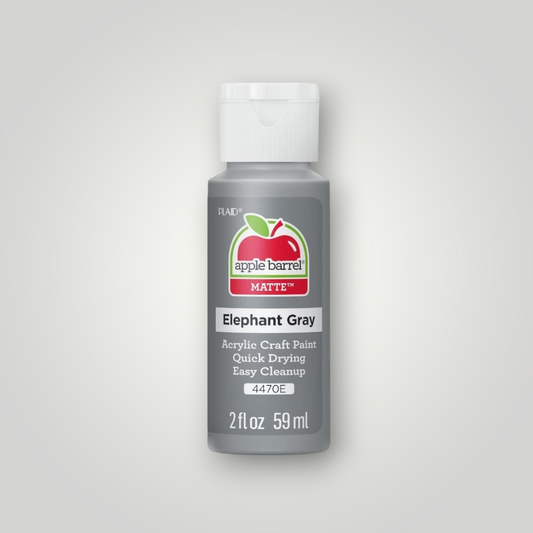 Apple Barrel acrylic craft paint bottle, matte Elephant Gray, 2 fl oz