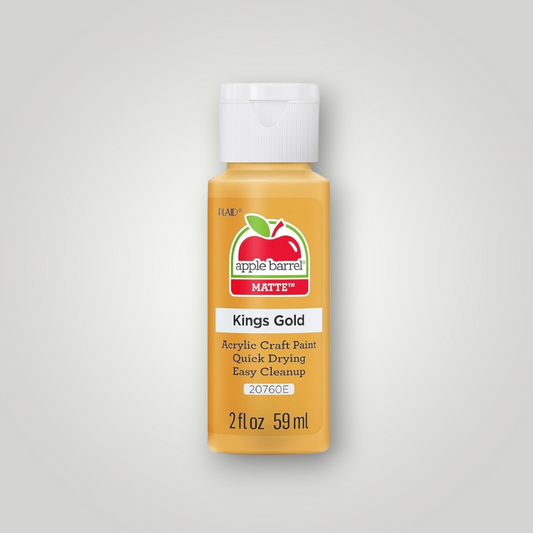 Apple Barrel acrylic craft paint bottle, Kings Gold, matte, 2 fl oz