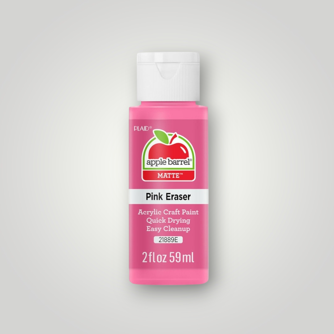 Apple Barrel matte acrylic craft paint, Pink Eraser, 2 fl oz bottle