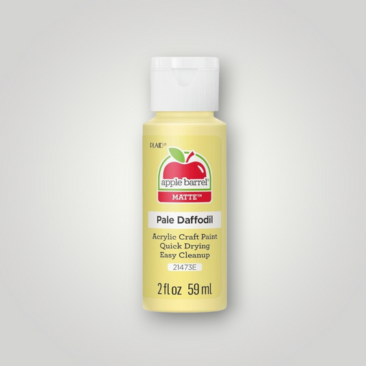 Pale daffodil yellow matte acrylic craft paint bottle, 2 fl oz (59 ml).