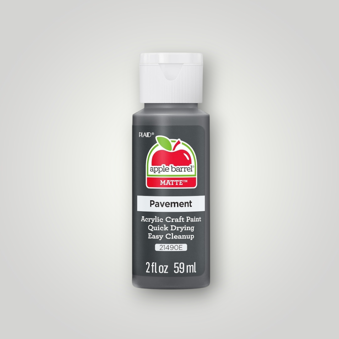 Apple Barrel acrylic craft paint bottle, Pavement dark gray, matte finish, 2 fl oz