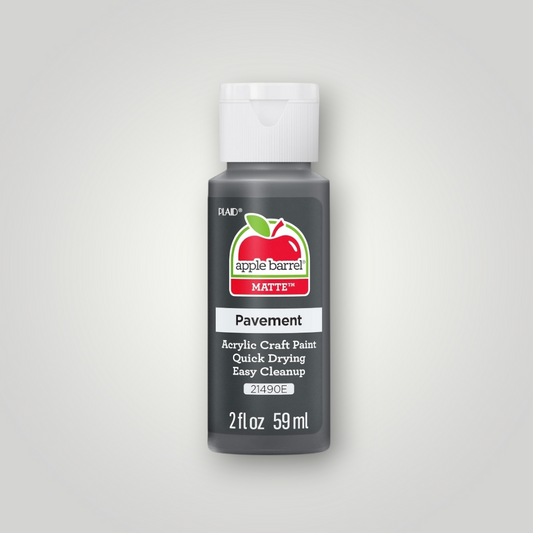 Apple Barrel acrylic craft paint bottle, Pavement dark gray, matte finish, 2 fl oz