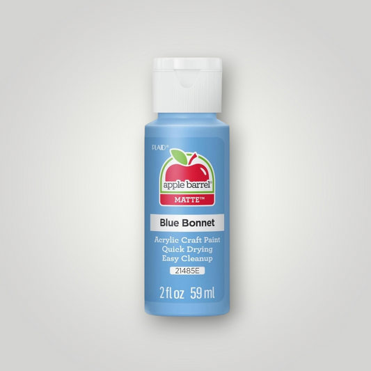 Apple Barrel acrylic craft paint bottle, matte Blue Bonnet, 2 fl oz