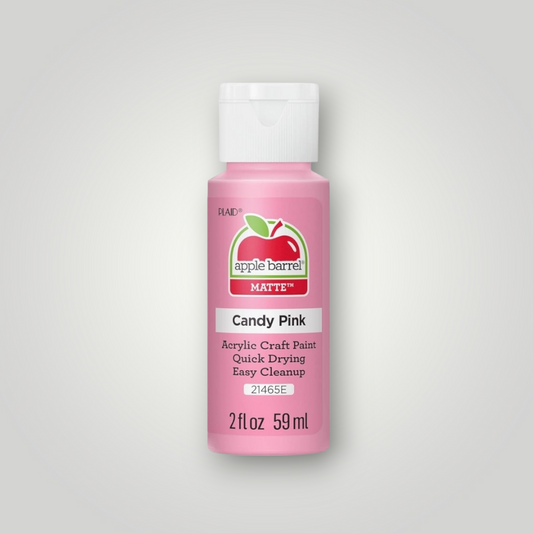 Apple Barrel acrylic craft paint bottle, matte Candy Pink, 2 fl oz (59 ml)