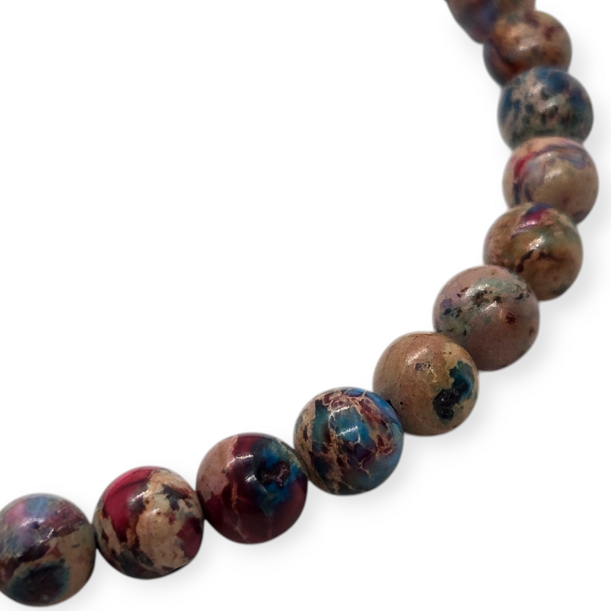 Round natural stone beads, multicolor rainbow sea sediment jasper, 6mm