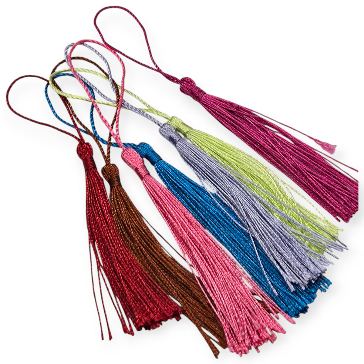 5-inch craft tassels, assorted colors, string ties with fringe ends