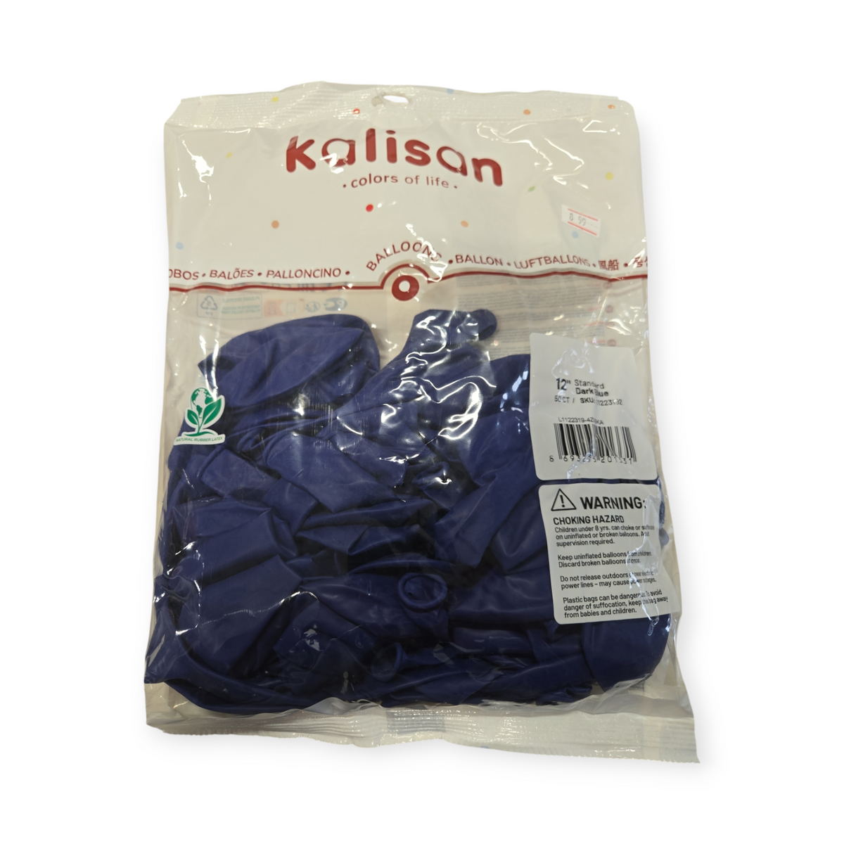 Kalisan 12-inch dark blue latex balloons, 50-count bag