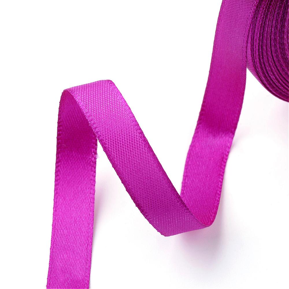 Polyester satin ribbon length, violet purple, smooth woven satin finish