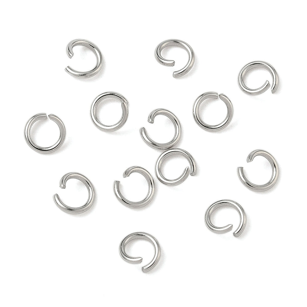 Open silver stainless jump rings, scattered set for jewelry making