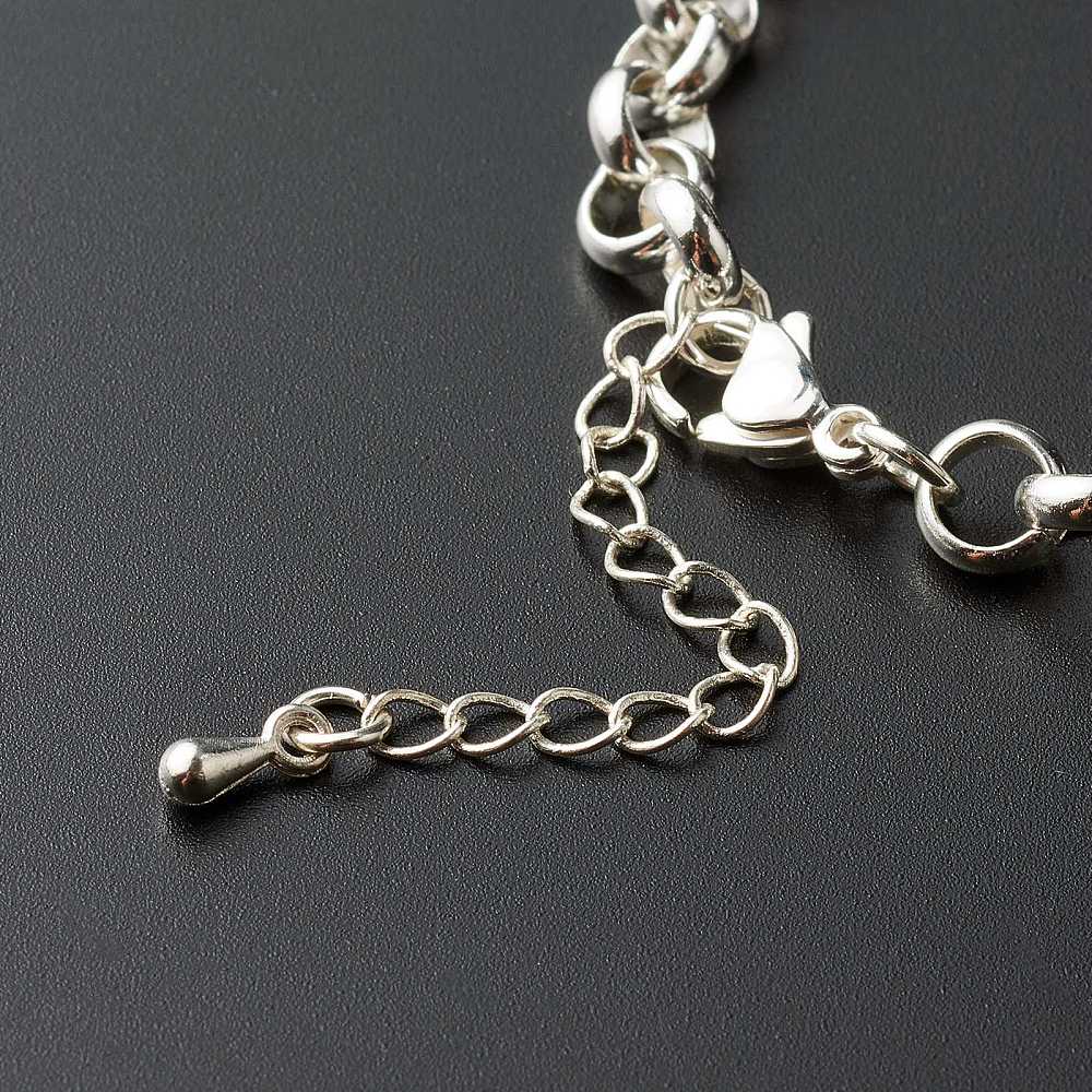 Silver rolo chain bracelet with toggle ring clasp and short extension chain