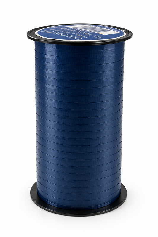 Navy blue curling ribbon roll (500 yards) on spool