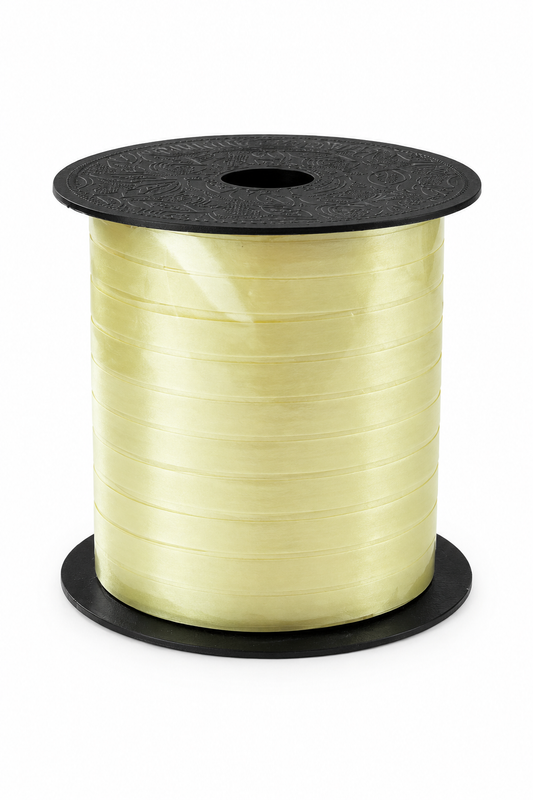 Light yellow curling ribbon spool, satin finish ribbon roll for gift wrapping