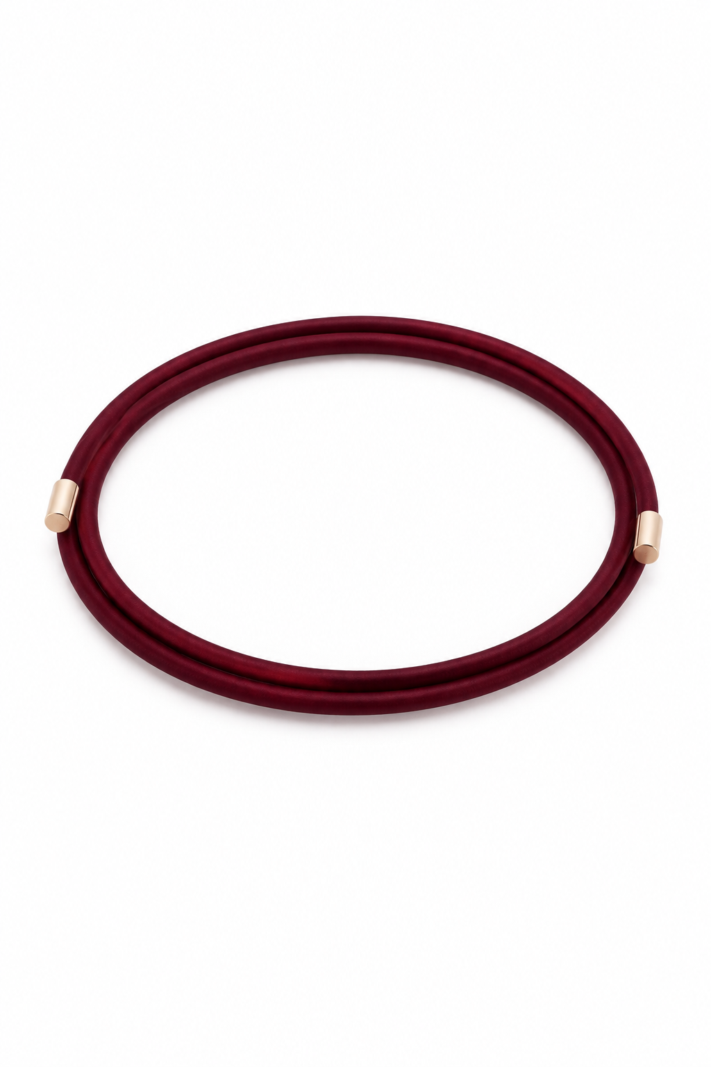 Burgundy magnetic wrap bracelet necklace with two magnetic snap tips