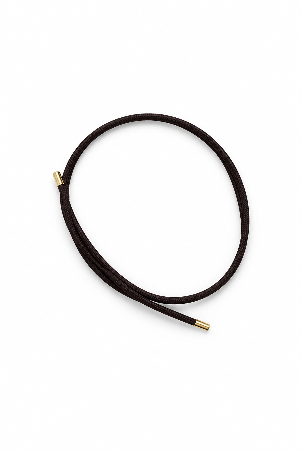 Brown wrap bracelet necklace with magnetic clasp, braided cord and gold end tips
