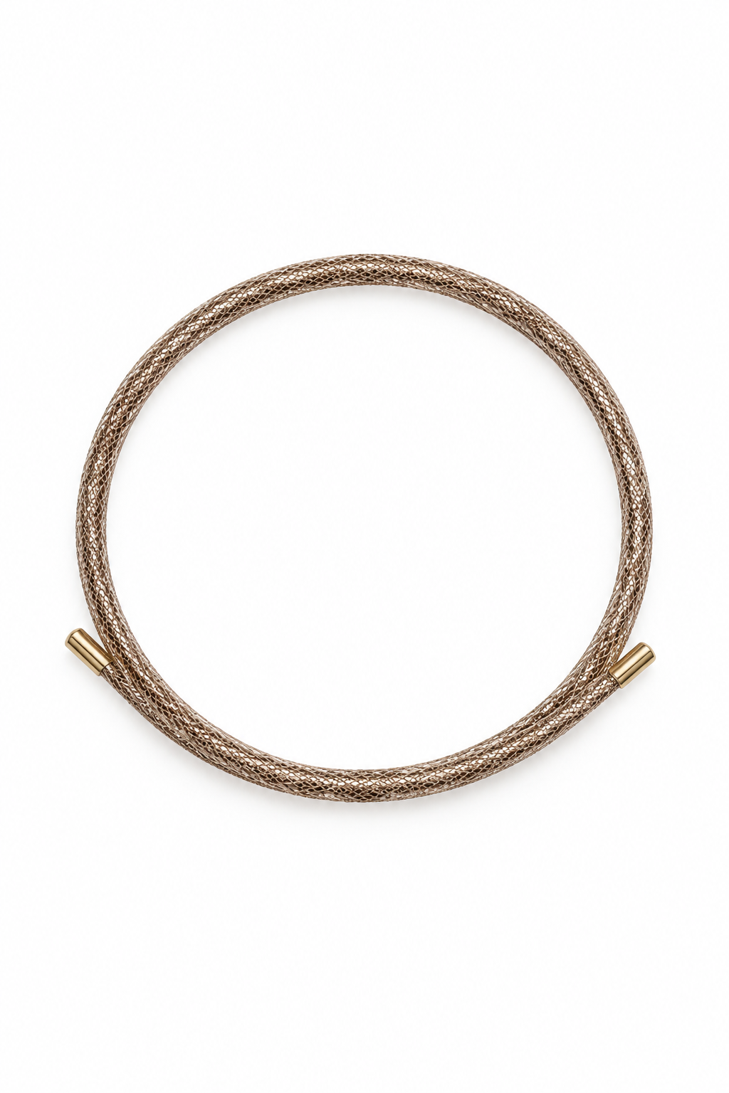 Rose gold magnetic wrap bracelet and necklace cord with clasp ends, 20 in