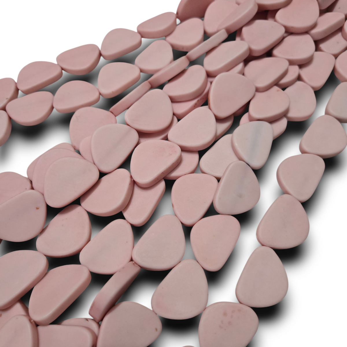 Dusty rose flat triangle resin beads strand